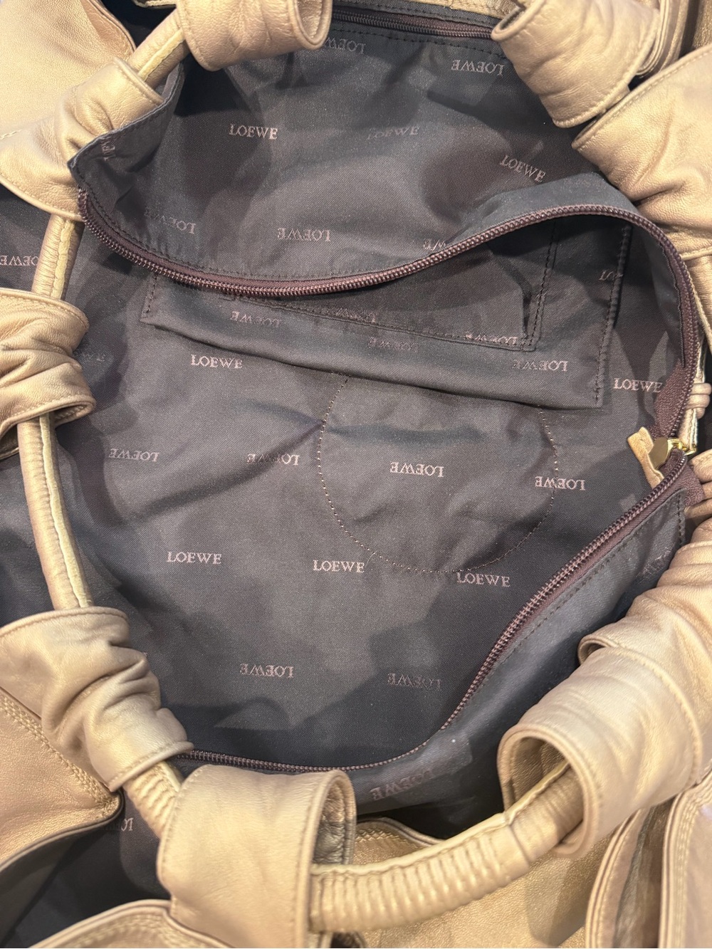 Loewe Nappa Aire Shoulder Bag - Gold Iridescent Leather - Picture 8 of 15